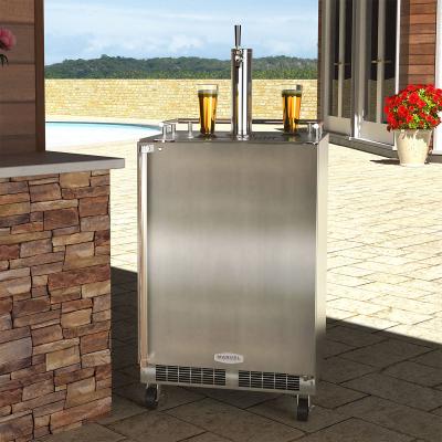 24" Marvel Outdoor Single Tap Mobile Beer Dispenser with Stainless Steel Door- MO24BSSMRS