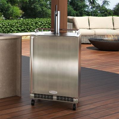 24" Marvel Outdoor Single Tap Mobile Beer Dispenser with Stainless Steel Door- MO24BSSMRS