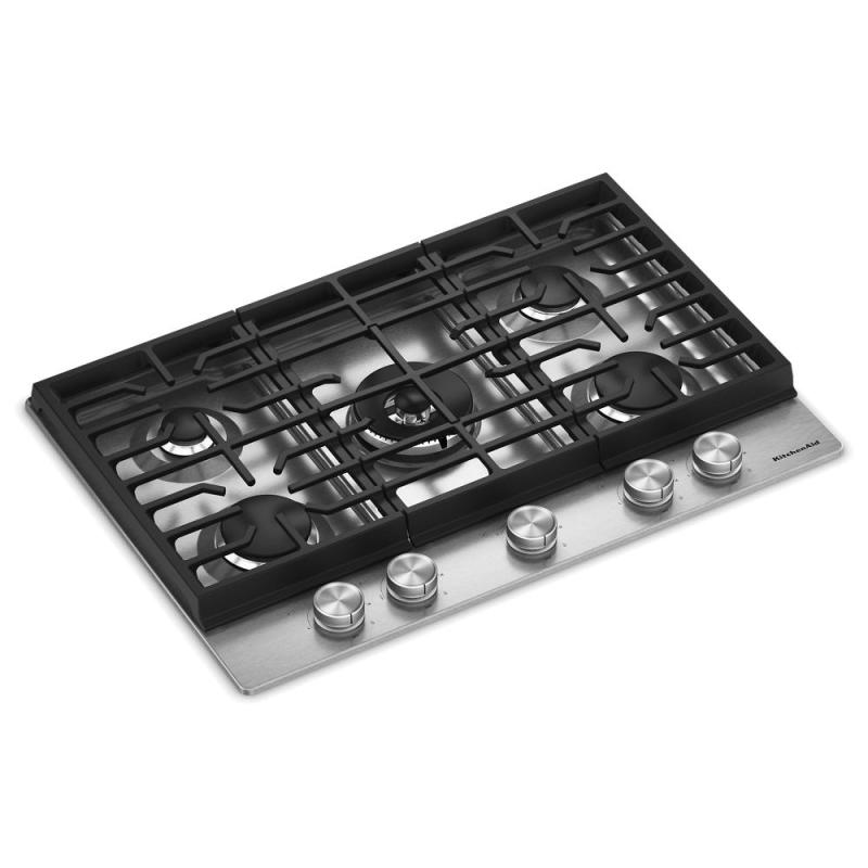 30" KitchenAid Gas-on-Metal Cooktop with an Integrated Wok Grate - KCGK530SSS