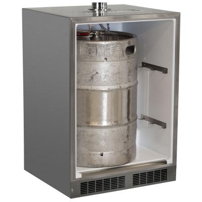 24" Marvel Outdoor Twin Tap Built In Beer Dispenser with Stainless Steel Door- MO24BTS2LS