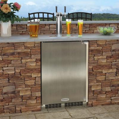 24" Marvel Outdoor Twin Tap Built In Beer Dispenser with Stainless Steel Door- MO24BTS2RS