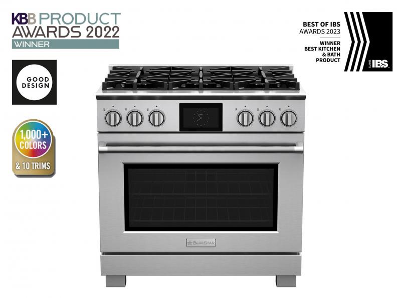 36" Blue Star Liquid Propane Dual Fuel Range with 6 Burners - BSDF366BLW