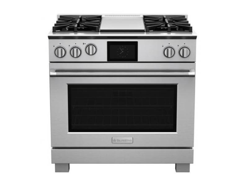36" Blue Star Liquid Propane Dual Fuel Range with 12" Griddle - BSDF364GLW