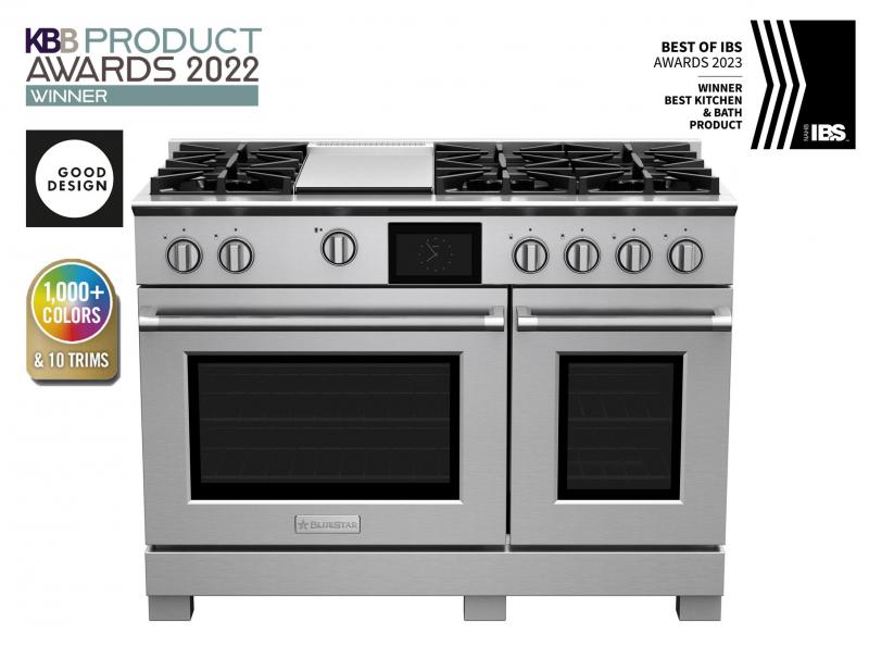 48" Blue Star Liquid Propane Dual Fuel Range with 12" Griddle - BSDF486GLW