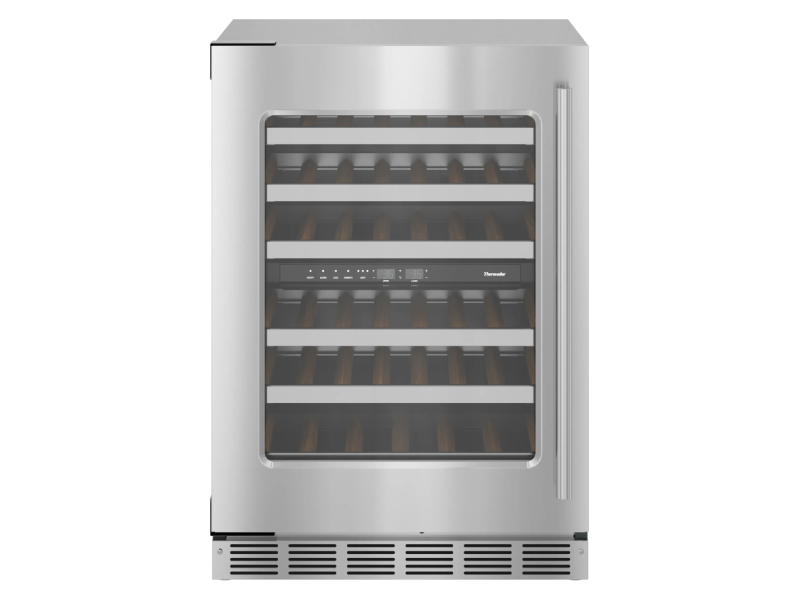 24" Thermador Freedom Under Counter Wine Cooler with Glass Door Masterpiece Left Hinge in Stainless steel - T24UW915LS