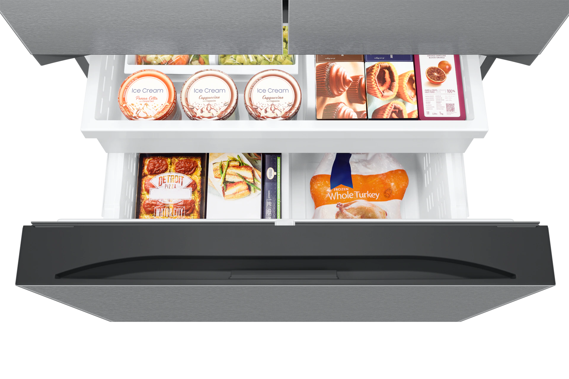 36" Samsung Bespoke AI 3-Door French Door Refrigerator with External Water & Ice Dispenser - RF27CG5B30SRAA