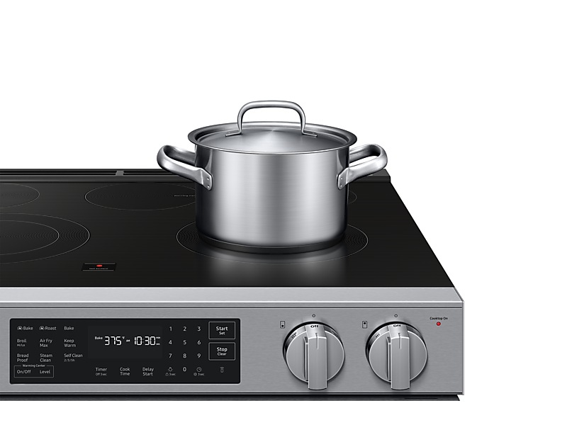 30" Samsung 6.3 Cu. Ft. Electric Slide-In Range Fan Convection with Air Fry Max - NSE70H63SRAC