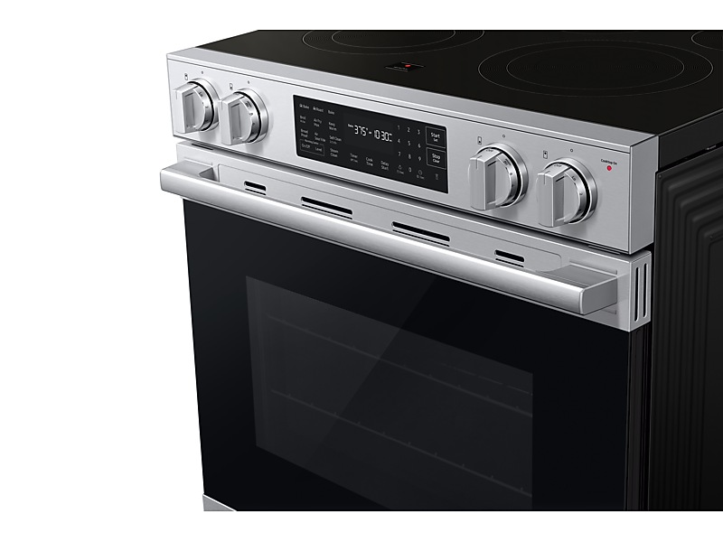 30" Samsung 6.3 Cu. Ft. Electric Slide-In Range True Convection with Air Fry Max - NSE80H63SRAC