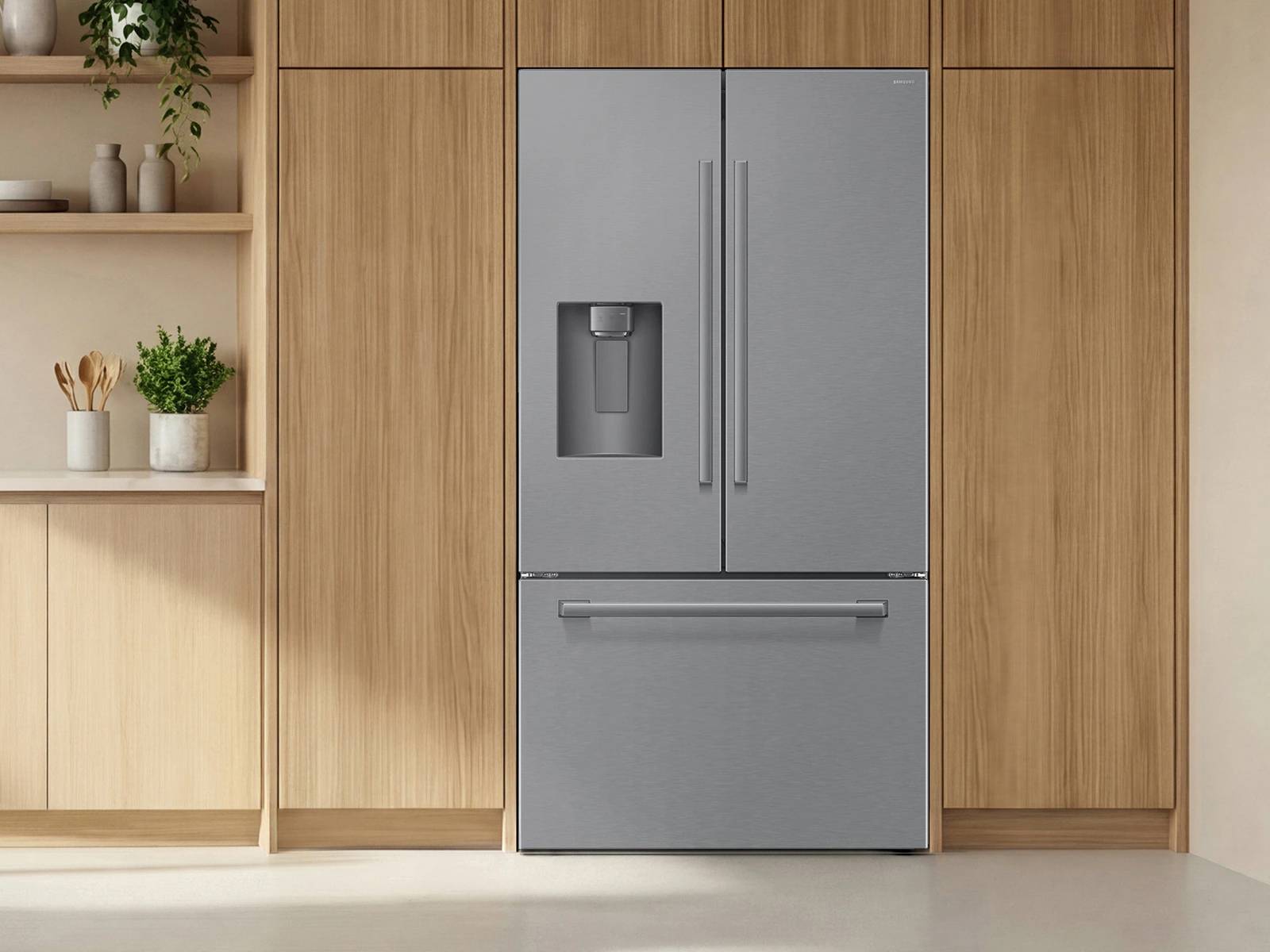 36" Samsung Bespoke AI 3-Door French Door Refrigerator - RF70H25HERAA