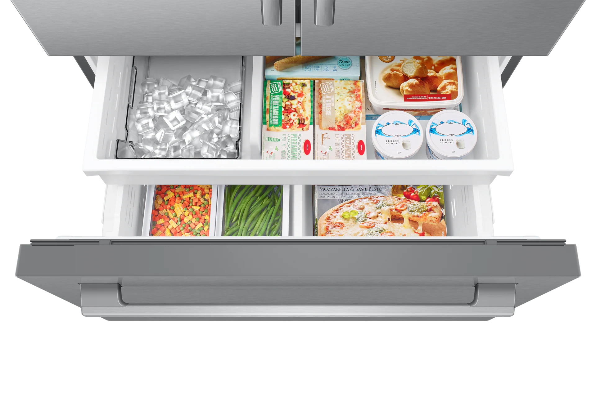 36" Samsung Bespoke AI 3-Door French Door Refrigerator with In-Door Tall Dispenser - RF70H25KERAA