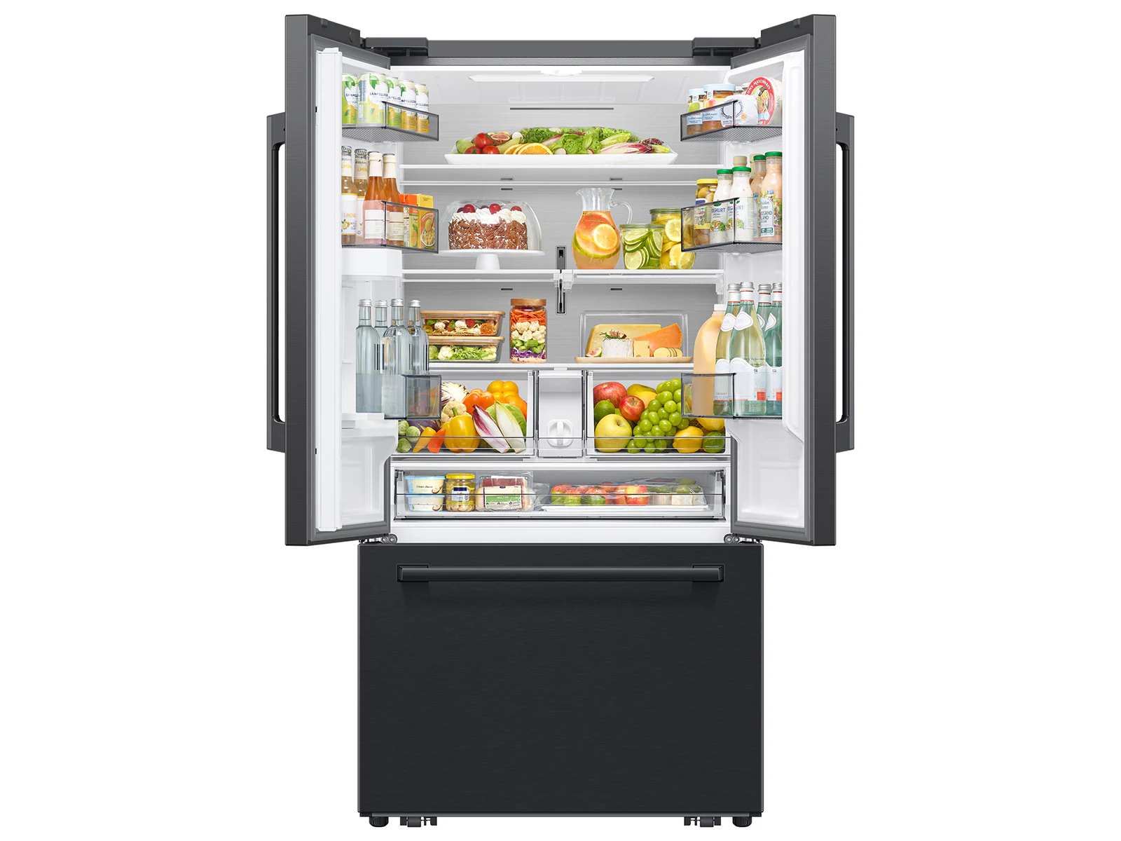 36" Samsung Bespoke AI 3-Door French Door Refrigerator with In-Door Tall Dispenser - RF70H30KEEAA