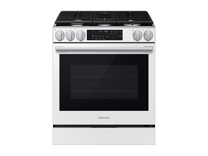 30" Samsung 6.0 Cu.Ft. Gas Slide-In Range True Convection with Air Fry Max | Air Sous Vide | Soft Closing Door - NSG90H60SWAA