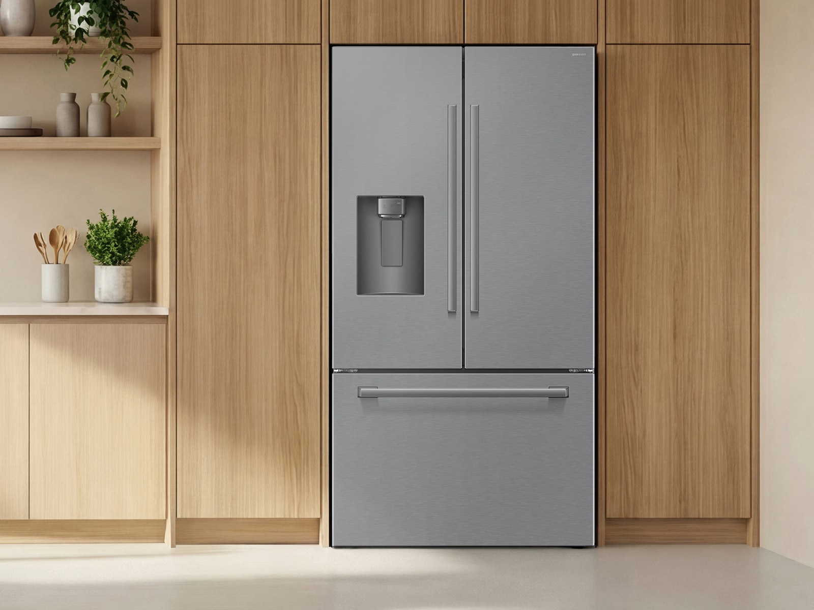 36" Samsung Bespoke AI 3-Door French Door Refrigerator - RF70H30GERAA