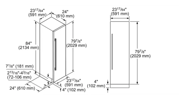 24" Thermador Panel Ready Built-In Smart Full Refrigerator  - T23IR905SP