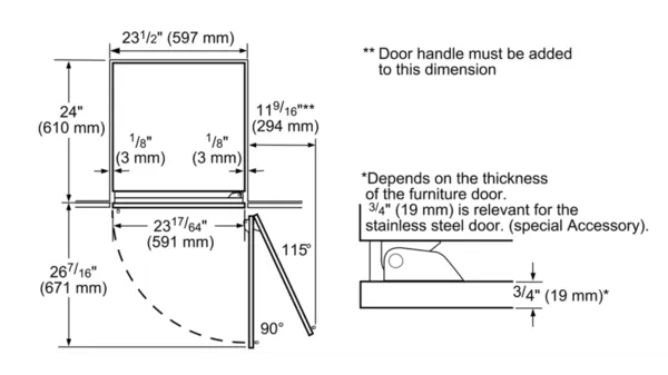 24" Thermador Panel Ready Built-In Smart Full Refrigerator  - T23IR905SP