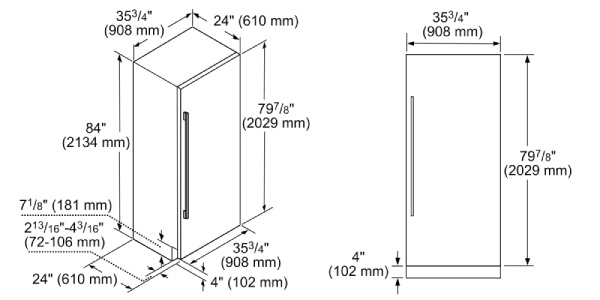 36" Thermador 20.6 cu. ft. Built-in Smart Full Refrigerator - T36IR905SP
