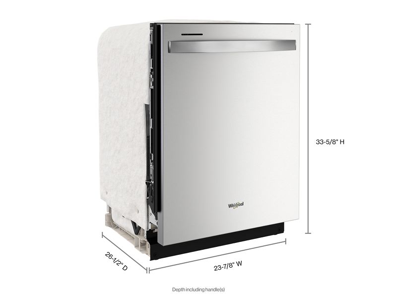 24" Whirlpool 50 dBA Dishwasher with Spin&Load Rack and AI Intelligent Wash in Stainless Steel - WDT745SASZ