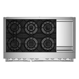 48" Jenn-Air Rise Dual-Fuel Professional Range with Chrome-Infused Griddle And Steam Assist - JDSP548HL