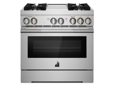 36" Jenn-Air Rise Dual-Fuel Professional-Style Range With Chrome-Infused Griddle - JDRP536HL