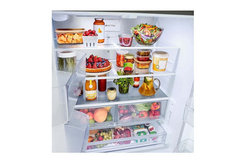36" LG 25 Cu. Ft. Zero Clearance Counter-Depth MAX French 3-Door Refrigerator with Internal Water Dispenser Ice Maker - LF25BZH42S