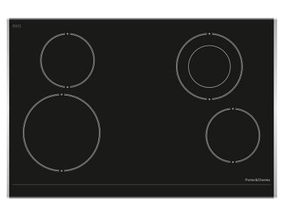 30" Porter & Charles Electric Ceramic Cooktop With Stainless Steel Trim on Side Edges - CC76V