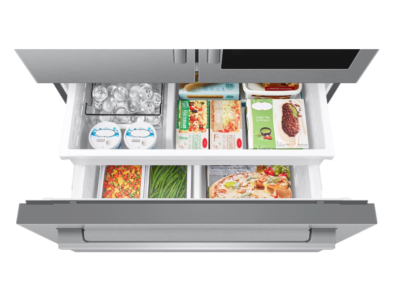 Samsung 29 Cu. Ft. Bespoke AI 3-Door French Door Refrigerator with AutoView and Zero Clearance Fit in Stainless Steel - RF80H30CERAA