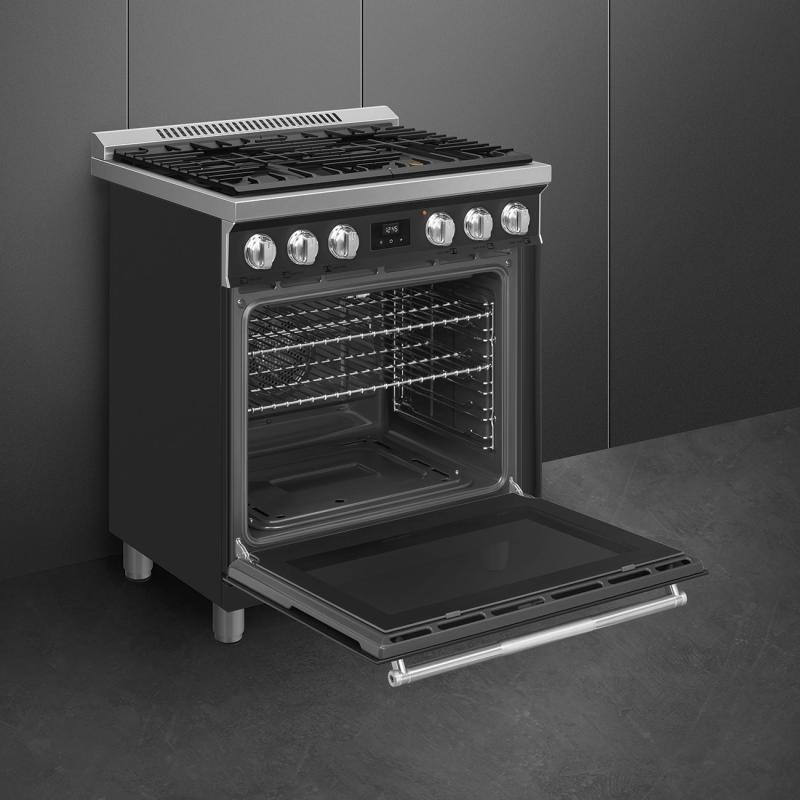 30" SMEG Freestanding Gas Range with 4 Sealed Burners  - SPR30UGGAN