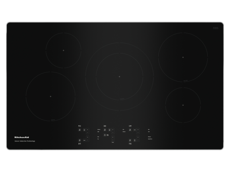 36" KitchenAid Electric Induction Cooktop with 5 Burners - KCIG556JSS
