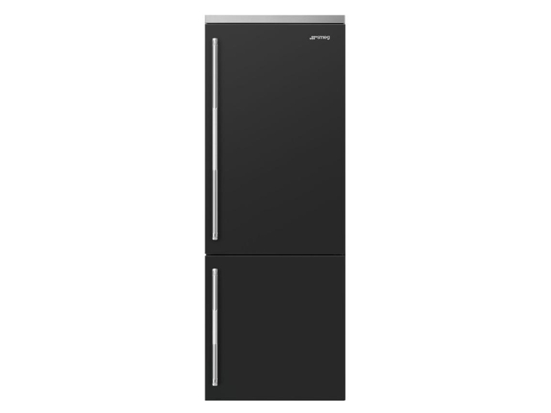27" SMEG SPR Bottom Mount Freestanding Refrigerator in Black - BM27URMB