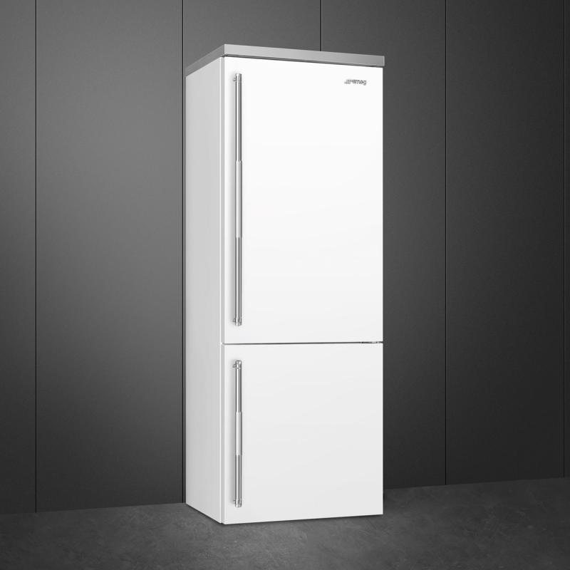 27" SMEG SPR Bottom Mount Freestanding Refrigerator in White - BM27URMW