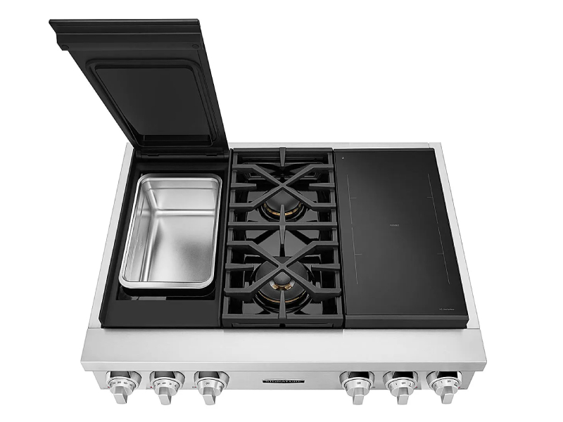 36" Signature Kitchen Suite Dual-Fuel Pro Rangetop with Sous Vide and Induction - SKSRT360SIS