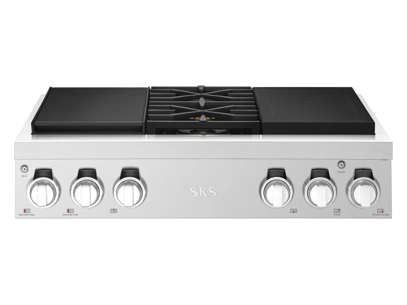 36" Signature Kitchen Suite Dual-Fuel Pro Rangetop with Sous Vide and Induction - SKSRT360SIS