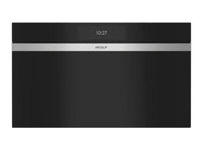 30" Wolf M Series Contemporary Handleless Plumbed Convection Steam Oven - CSOP3050CM/B