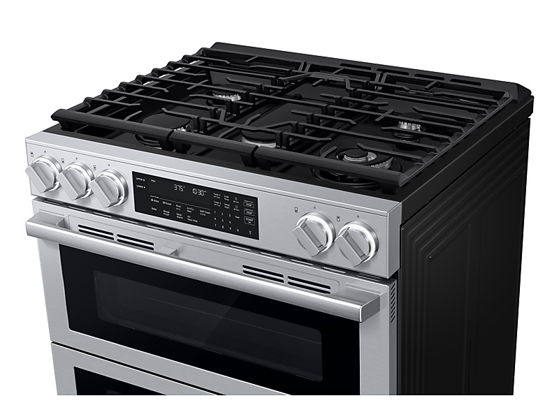 30" Samsung 6.0 Cu. Ft. Gas Slide-In Range with 90H Flex Duo True Convection with Air Fry Max Illuminated Precision Knobs - NSG90H60DRAA