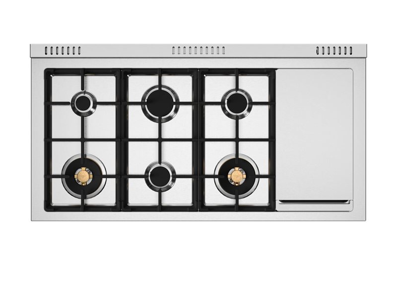 48" Bertazzoni Freestanding  Dual Fuel 6 Burners and Griddle Range - MAS486GDFMBG