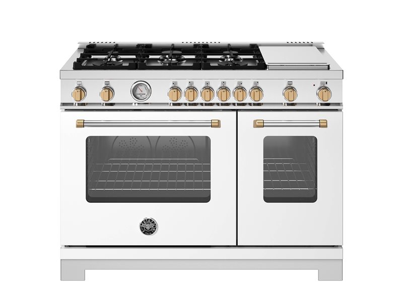 48" Bertazzoni All Gas Range 6 Burner and Griddle  - MAS486GGASBG