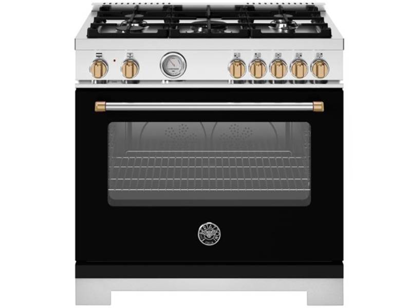 36" Bertazzoni Dual Fuel Range 5 Burner Electric Oven - MAS365DFMNG