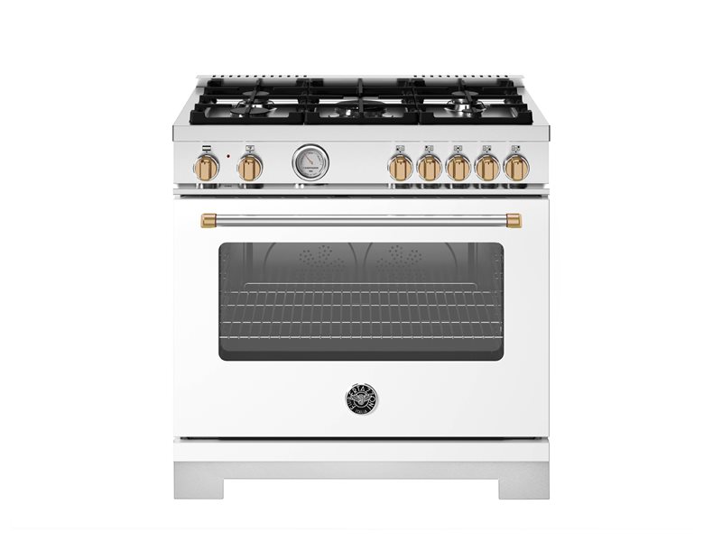 36" Bertazzoni Dual Fuel Range 5 Burner Electric Oven - MAS365DFMBG