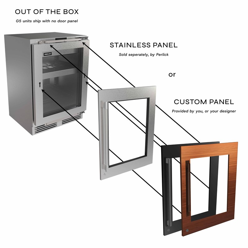 24" Perlick G5 Luxe Wine Reserve Glass Door - G5WR24GL
