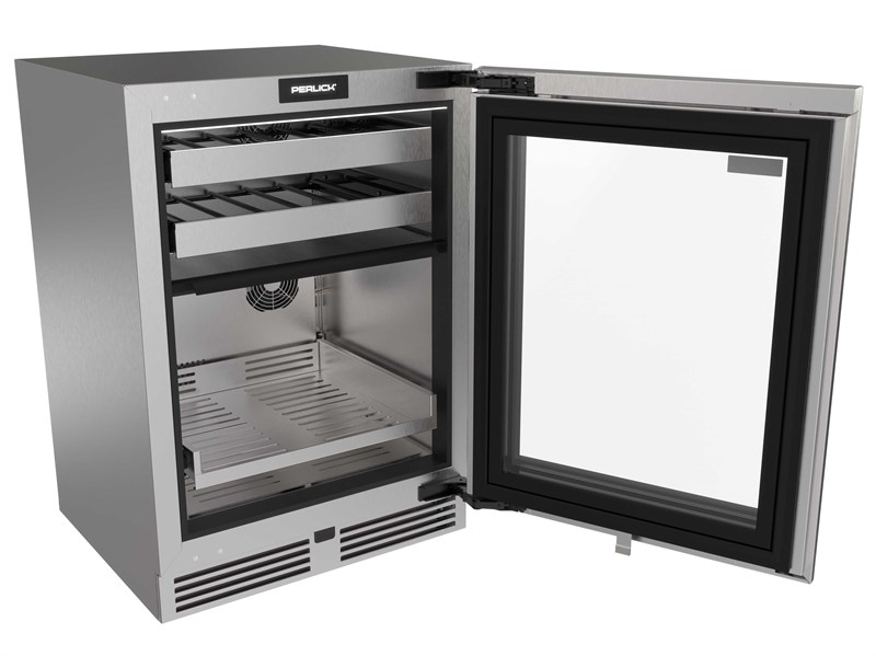 Perlick G5 Luxe 24" Dual Zone Beverage Center Glass Door - G5BZ24GL