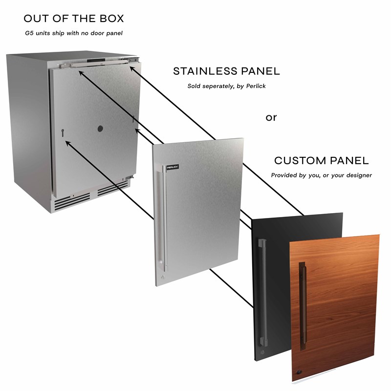 24" Perlick G5 Beverage Center Solid Door - G5BC24SC