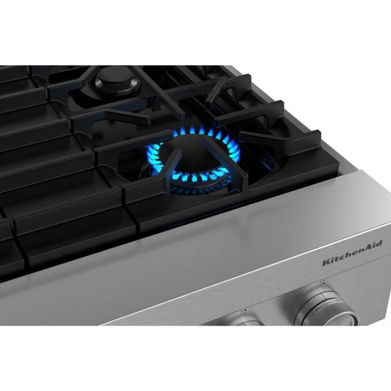 30" KitchenAid 4-Burner Gas Commercial-Style Rangetop - KCGK930TSS