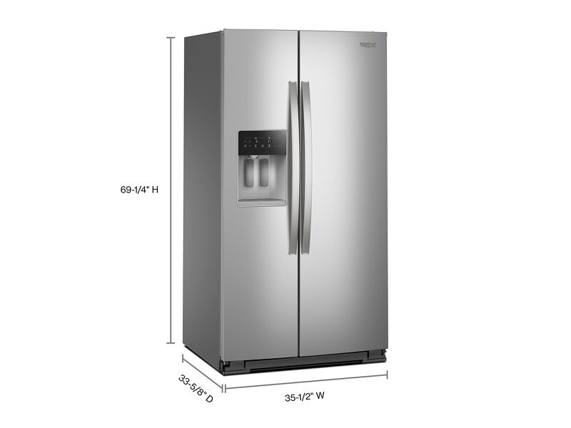 36" Whirlpool 28 Cu. Ft. Wide Side-by-Side Refrigerator - WRSF5836RZ