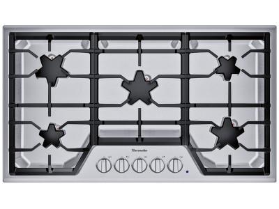 36" Thermador 5 Burner Gas Cooktop - SGS365TS