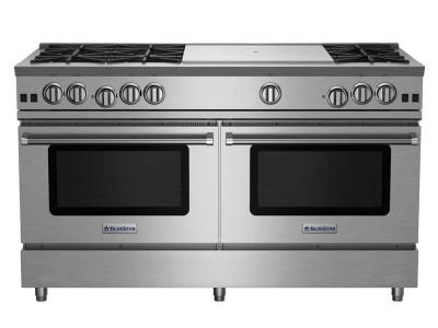 60" BlueStar RNB Series Freestanding Gas Range with 24 French Top - RNB606FTBV2