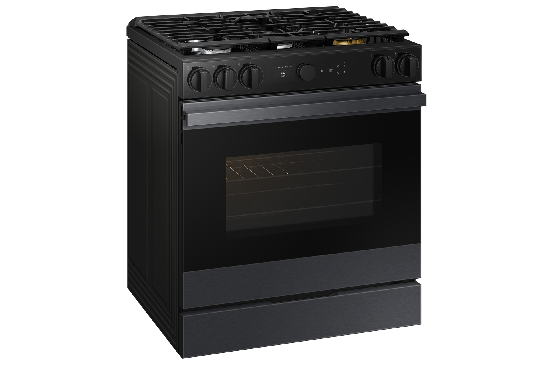 30" Samsung 6.0 Cu. Ft. Gas Slide-In Range with Air Sous Vide in Matte Black Steel - NSG6DG8500MTAA