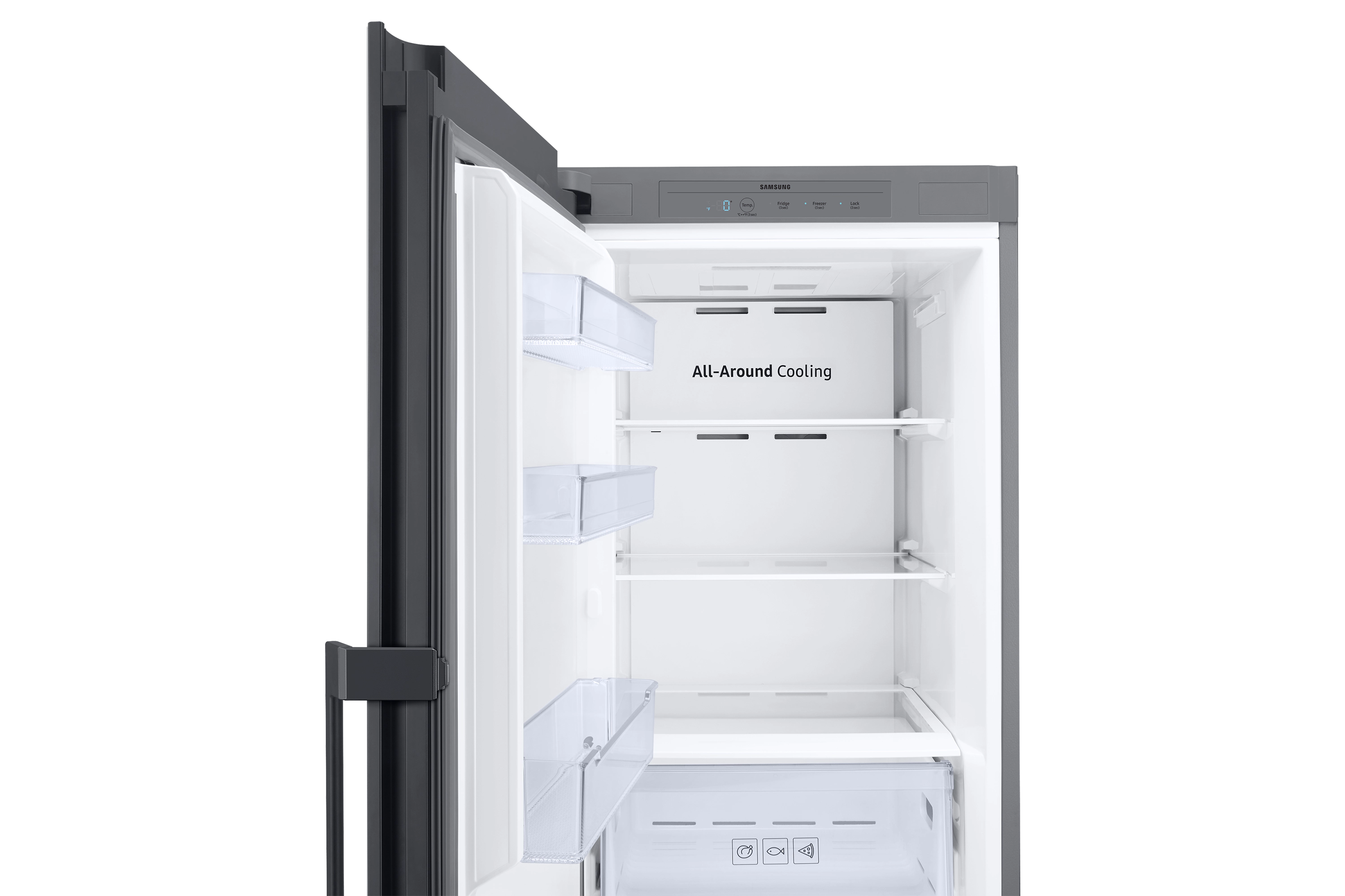 24" Samsung 11 Cu. Ft. Bespoke 1-Door Column Freezer with Grey Matte Glass Panel - F-RZ11T7474A31