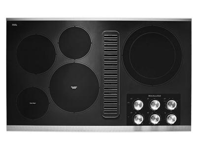 36" KitchenAid Electric Downdraft Cooktop with 5 Elements - KCED606GSS