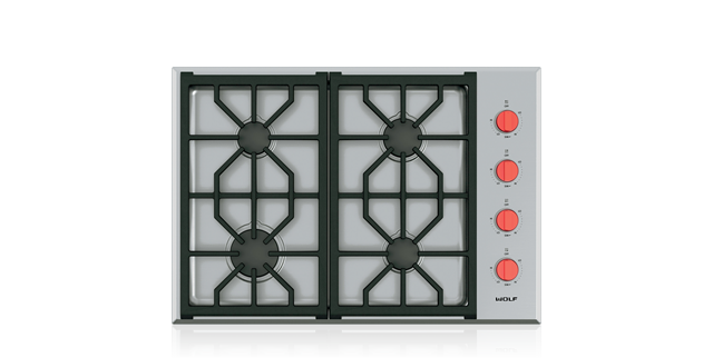 30"  Wolf Professional Gas Cooktop With 4 Burners  - CG304P/S/LP