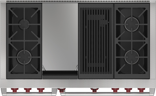 48" Wolf Dual Fuel Range with 4 Burners Infrared Charbroiler and Infrared Griddle - DF48450CG/S/P/LP